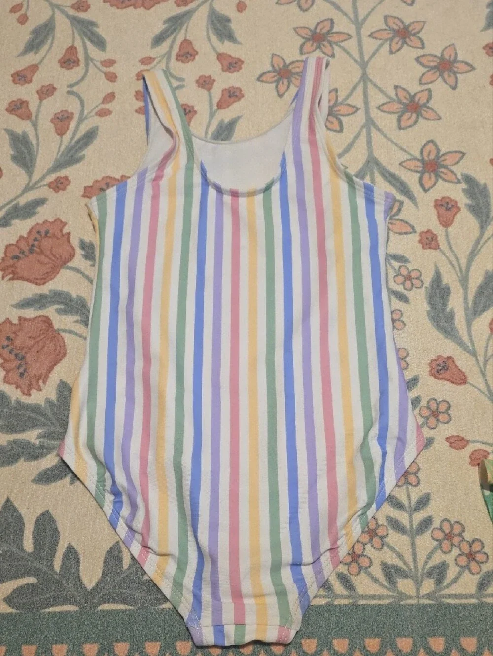 GAP Girls' Pastel Rainbow Stripe One-Piece Swimsuit